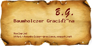 Baumholczer Graciána névjegykártya